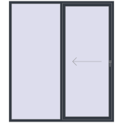 REHAU SYNEGO SLIDE 2000x2300 мм ANTHRACITE_GREY_STRUKTURAL з двох сторін
