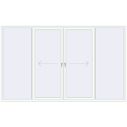 REHAU Euro 60 (Похило-зсувні) 3660x2200 мм Білий (RAL 9016) з двох сторін REHAU Euro 60 (Похило-зсувні) 3660x2200 мм Білий (RAL 9016) з двох сторін