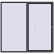 REHAU Euro 60 (Похило-зсувні) 2400x2300 мм ANTHRACITE_GREY_GLATT з двох сторін