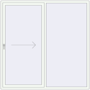 Розсувні терасні двері 2000x2000 мм REHAU Euro 60 (Похило-зсувні) Білий (RAL 9016) з двох сторін