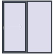 REHAU SYNEGO (Похило-зсувні) 2000x2100 мм ANTHRACITE_GREY_STRUKTURAL з двох сторін