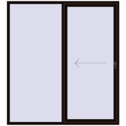 REHAU Brillant 70 (Похило-зсувні) 2000x2200 мм BLACK_BROWN з двох сторін