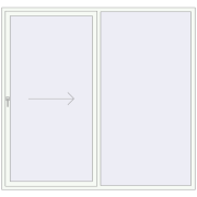 Розсувні терасні двері 2300x2200 мм REHAU Euro 60 (Похило-зсувні) Білий (RAL 9016) з двох сторін