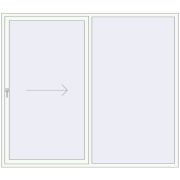 REHAU Brillant 70 (Похило-зсувні) 2350x2050 мм Білий (RAL 9016) з двох сторін