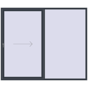 REHAU SYNEGO SLIDE 2500x2100 мм ANTHRACITE_GREY_STRUKTURAL з двох сторін