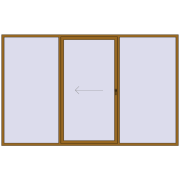 REHAU SYNEGO (Похило-зсувні) 3500x2200 мм LIGHT_OAK з двох сторін