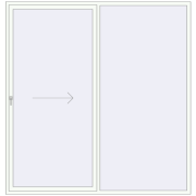 Розсувні терасні двері 2500x2600 мм REHAU GENEO HST Білий (RAL 9016) з двох сторін