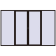 Розсувні терасні двері 3300x2200 мм REHAU Euro 60 (Похило-зсувні) BLACK_BROWN з двох сторін