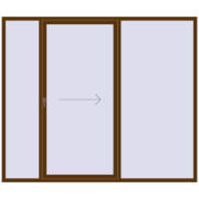 REHAU Euro 60 (Похило-зсувні) 2600x2200 мм WALNUT з двох сторін