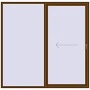 REHAU Brillant 70 (Похило-зсувні) 2250x2200 мм WALNUT з двох сторін