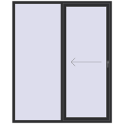 Розсувні терасні двері 1800x2200 мм REHAU SYNEGO SLIDE ANTHRACITE_GREY_GLATT з двох сторін