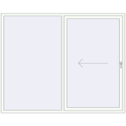 Розсувні терасні двері 2300x1850 мм REHAU Brillant 70 (Похило-зсувні) Білий (RAL 9016) з двох сторін