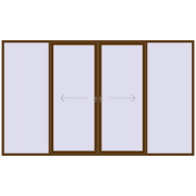 REHAU SYNEGO (Похило-зсувні) 4000x2400 мм WALNUT з двох сторін