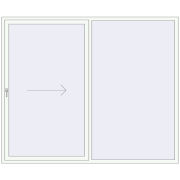 REHAU Euro 60 (Похило-зсувні) 2500x2070 мм Білий (RAL 9016) з двох сторін
