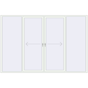 REHAU Euro 60 (Похило-зсувні) 3300x2200 мм Білий (RAL 9016) з двох сторін REHAU Euro 60 (Похило-зсувні) 3300x2200 мм Білий (RAL 9016) з двох сторін
