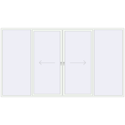 Розсувні терасні двері 4300x2400 мм REHAU SYNEGO (Похило-зсувні) Білий (RAL 9016) з двох сторін