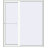 Розсувні терасні двері 2000x2300 мм REHAU Brillant 70 (Похило-зсувні) Білий (RAL 9016) з двох сторін