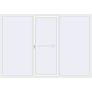 Розсувні терасні двері 3000x2100 мм REHAU Brillant 70 (Похило-зсувні) Білий (RAL 9016) з двох сторін