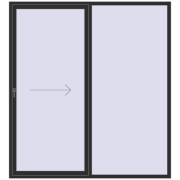 REHAU SYNEGO SLIDE 2200x2400 мм ANTHRACITE_GREY_GLATT з двох сторін