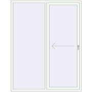 Розсувні терасні двері 1650x2200 мм REHAU Euro 60 (Похило-зсувні) Білий (RAL 9016) з двох сторін
