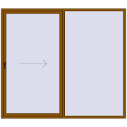 Розсувні терасні двері 2500x2200 мм REHAU SYNEGO (Похило-зсувні) GOLDEN OAK з двох сторін