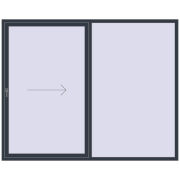 REHAU Euro 60 (Похило-зсувні) 2500x2000 мм ANTHRACITE_GREY_STRUKTURAL з двох сторін
