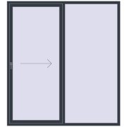 REHAU SYNEGO SLIDE 2012x2200 мм ANTHRACITE_GREY_STRUKTURAL з двох сторін