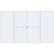 Розсувні терасні двері 3620x2200 мм REHAU SYNEGO (Похило-зсувні) Білий (RAL 9016) з двох сторін