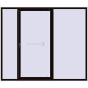 REHAU Euro 60 (Похило-зсувні) 2600x2200 мм BLACK_BROWN з двох сторін