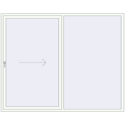 REHAU Euro 60 (Похило-зсувні) 2500x2000 мм Білий (RAL 9016) з двох сторін