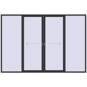 REHAU SYNEGO (Похило-зсувні) 3520x2399 мм ANTHRACITE_GREY_GLATT з двох сторін