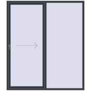 REHAU Brillant 70 (Похило-зсувні) 2000x2300 мм ANTHRACITE_GREY_STRUKTURAL з двох сторін