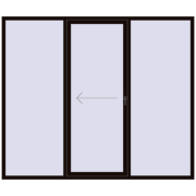 Розсувні терасні двері 2600x2200 мм REHAU Euro 60 (Похило-зсувні) BLACK_BROWN з двох сторін