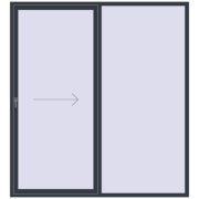 REHAU SYNEGO SLIDE 2200x2400 мм ANTHRACITE_GREY_STRUKTURAL з двох сторін