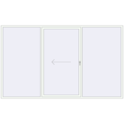 Розсувні терасні двері 3500x2100 мм REHAU SYNEGO (Похило-зсувні) Білий (RAL 9016) з двох сторін