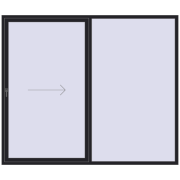 REHAU SYNEGO SLIDE 2600x2200 мм BLACK_ULTI-MATT з двох сторін