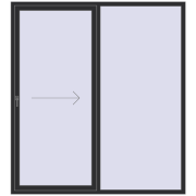 REHAU Euro 60 (Похило-зсувні) 2000x2200 мм ANTHRACITE_GREY_GLATT з двох сторін
