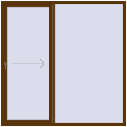 REHAU Euro 60 (Похило-зсувні) 2100x2100 мм WALNUT з двох сторін