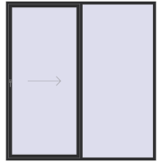 REHAU GENEO HST 2500x2650 мм ANTHRACITE_GREY_GLATT з двох сторін