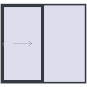 REHAU SYNEGO (Похило-зсувні) 2500x2330 мм ANTHRACITE_GREY_STRUKTURAL з двох сторін