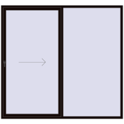 REHAU SYNEGO (Похило-зсувні) 2500x2330 мм BLACK_BROWN з двох сторін