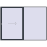 Розсувні терасні двері 3000x2200 мм REHAU SYNEGO (Похило-зсувні) ANTHRACITE_GREY_STRUKTURAL з двох сторін