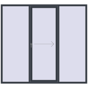 Розсувні терасні двері 2400x2200 мм REHAU Euro 60 (Похило-зсувні) ANTHRACITE_GREY_STRUKTURAL з двох сторін