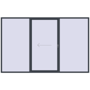 REHAU SYNEGO (Похило-зсувні) 3500x2200 мм ANTHRACITE_GREY_STRUKTURAL з двох сторін