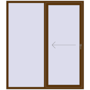 REHAU Brillant 70 (Похило-зсувні) 1800x2050 мм WALNUT з двох сторін