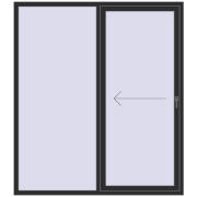 REHAU Brillant 70 (Похило-зсувні) 1800x2050 мм ANTHRACITE_GREY_GLATT з двох сторін