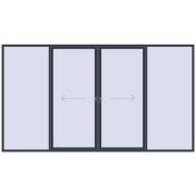 Розсувні терасні двері 4300x2400 мм REHAU SYNEGO (Похило-зсувні) ANTHRACITE_GREY_STRUKTURAL з двох сторін