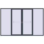REHAU Euro 60 (Похило-зсувні) 3300x2100 мм ANTHRACITE_GREY_STRUKTURAL з двох сторін
