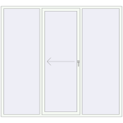 Розсувні терасні двері 2400x2200 мм REHAU Euro 60 (Похило-зсувні) Білий (RAL 9016) з двох сторін