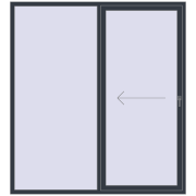 REHAU Brillant 70 (Похило-зсувні) 2000x2200 мм ANTHRACITE_GREY_STRUKTURAL з двох сторін